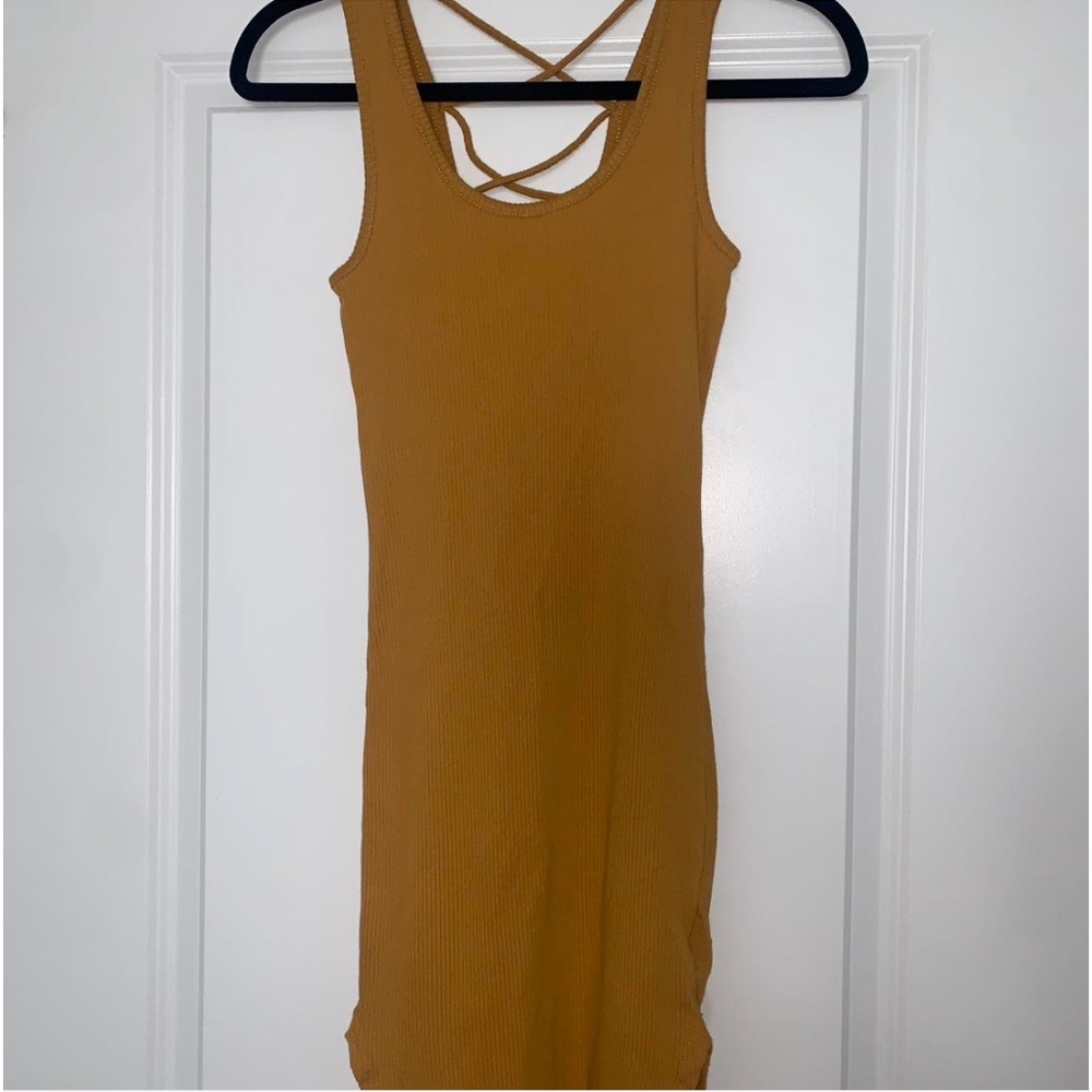 Ambiance mustard bodycon dress